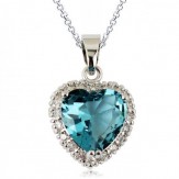 Necklace Heart Tereza aqua